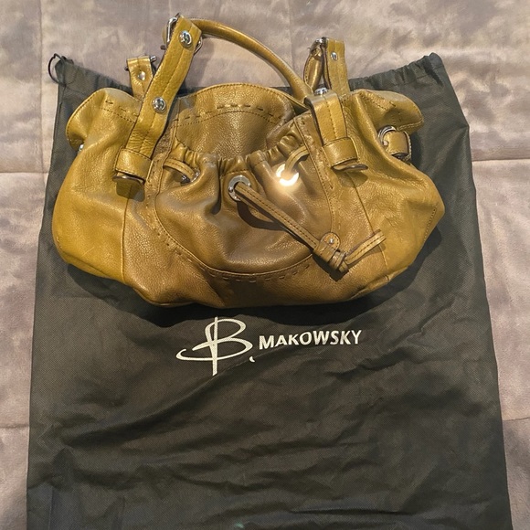 B makowsky Hunter Green Genuine Leather Bag - Picture 1 of 4